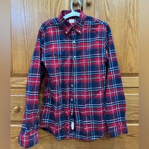 J Crew Vintage Oxford Dress Shirt Plaid Long Sleeve Button Up Mens Size XS